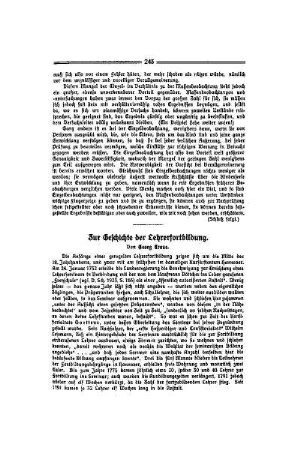 Zur Geschichte der Lehrerfortbildung