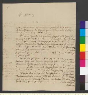 Brief von Reutern, Gerhard Wilhelm von an Goethe, Johann Wolfgang von