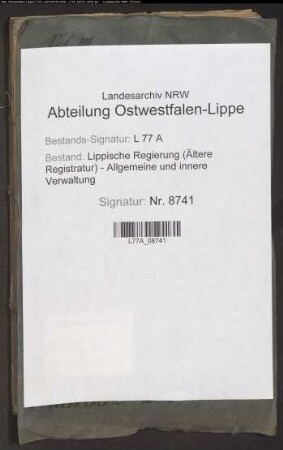 Wege(Chaussee)gelderhebung bei Barntrup, Bd. 3