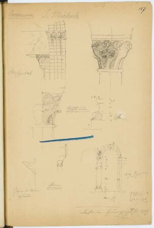 San Michele, Cremona: Details (aus: Skizzen- und Fotoalbum 4)