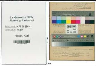 Entnazifizierung Karl Hosch , geb. 10.12.1901 (Postbeamter)