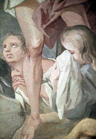 Der auferstandene Christus innerhalb einer Gruppe von Heiligen