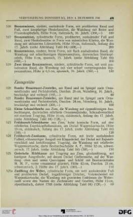 Zinngeräte (Nr. 520-555)