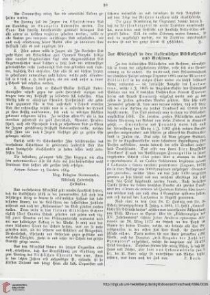 3: Zur Wirtschaft in den italienischen Bibliotheken und Archiven
