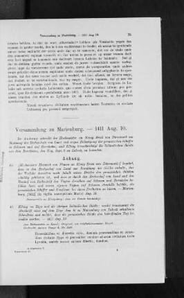 Versammlung zu Marienburg. - 1411 Aug. 10.