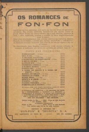 Os romances de Fon-Fon