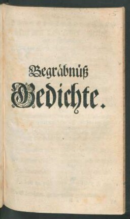 Begräbnüß Gedichte
