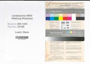 Entnazifizierung Maria Lueck, geb. 21.10.1905 (Buchhalterin)