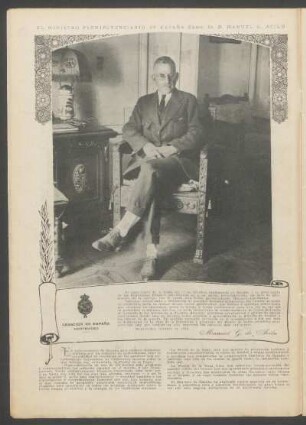 El Ministro Plenipotenciario de España, Exmo. Sr. D. Manuel G. Acilu [y] la Legación de España en Montevideo
