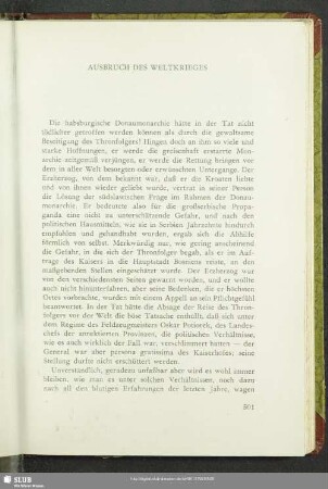 Ausbruch Des Weltkrieges