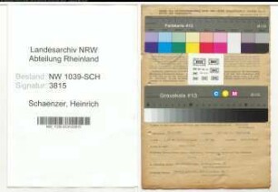 Entnazifizierung Heinrich Schaenzer , geb. 21.02.1887 (Sparkasseninspektor)
