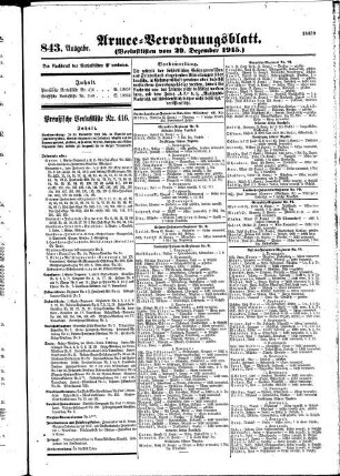 843. Ausgabe. Mittwoch, 29. Dezember 1915