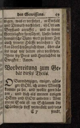 Vorbereitung zum Gebät dieses Theils.