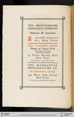 The Fleming Press [Printers of Camera Work]