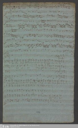 Ms. Ff. Mus. 1428 - Am 9ten Sonnt. nach Trinit. : Vor allen Dingen habt untereinander eine brünstige Liebe : C. A. T. B., 2 violini, 2 hautbois se piace, 1 viola, violoncello et organo : 1727