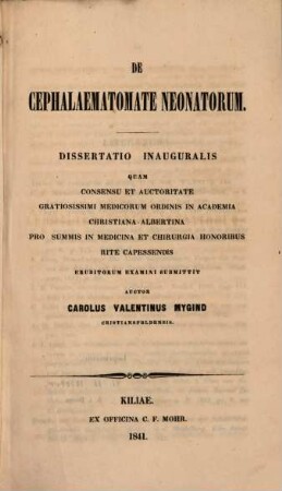 De cephalaematomate neonatorum
