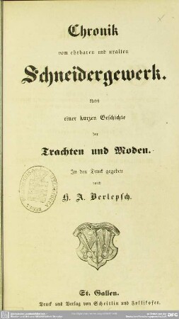 2: Chronik vom ehrbaren und uralten Schneidergewerk : nebst einer kurzen Geschichte der Trachten und Moden