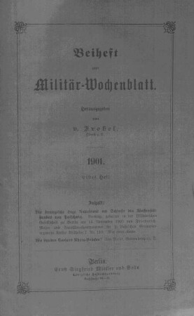 Die strategische Lage Napoleons am Schlusse des Waffenstillstandes von Poischwitz : Vortrag, gehalten in der Militärischen Gesellschaft zu Berlin am 14. November 1900