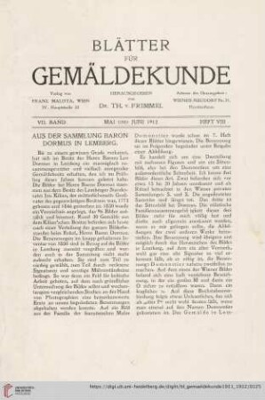 7: Aus der Sammlung Baron Dormus in Lemberg