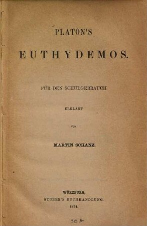 Platon's Euthydemos