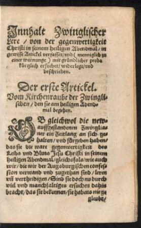 Der erste Artickel.