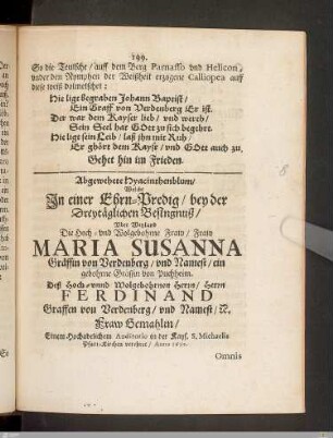 Ehrenpredigt ... Maria Susanna von Verdenberg