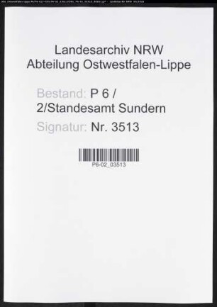 Sterberegister Standesamt Sundern