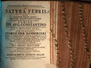 Dissertatio Medica Inavgvralis De Natura Febris