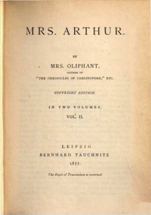 Mrs. Arthur : in 2 vol., 2