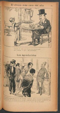 El chopp más caro del año [y] Los agradecidos - [Caricaturas]