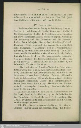 IV. Lehrmittel