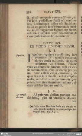Caput XVI. De Modis Finiendi Feudi