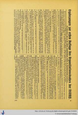 Nachträge zum Organisationsbuch der NSDAP.