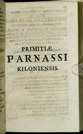 Primitiæ Parnassi Kiloniensis.