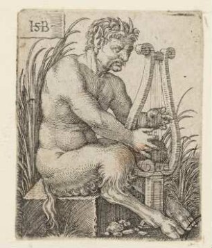 Satyr, eine Leier spielend