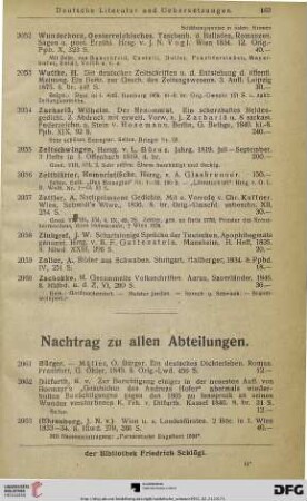 Nachtrag zu allen Abteilungen (Nr. 2061-2075)