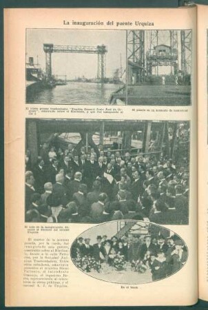 La inauguración del puente Urquiza