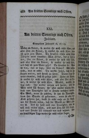 XXI. Am dritten Sonntage nach Ostern, Jubilate.