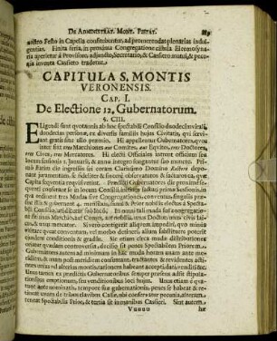 Capitula S. Montis Veronensis.