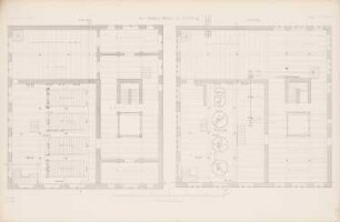Rother-Mühle, Bromberg: Grundriss 3.OG, 4.OG (aus: Atlas zur Zeitschrift für Bauwesen, hrsg. v. G. Erbkam, Jg. 5, 1855)