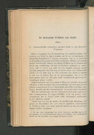 De koloniale Politiek van Italië, door A. Mühlenfeld (Slot).
