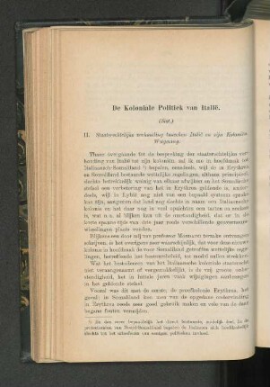De koloniale Politiek van Italië, door A. Mühlenfeld (Slot).