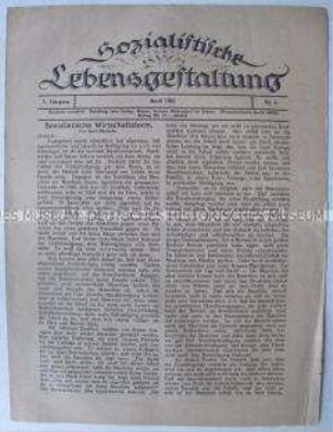 Monatsblatt "Sozialistische Lebensgestaltung"