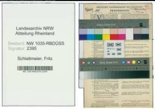 Entnazifizierung Fritz Schlattmeier , geb. 12.02.1899 (Schreinermeister)