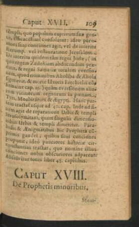 Caput XVIII. De Prophetis minoribus.