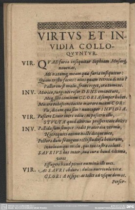 Virtus Et Invidia Colloquuntur