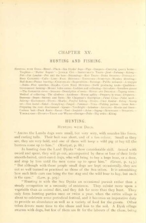 Chapter XV. Hunting and fishing
