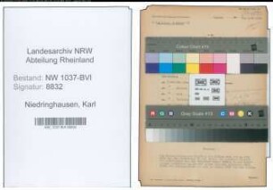 Entnazifizierung Karl Niedringhausen , geb. 24.09.1905 (Bergmann)