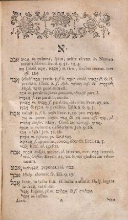 Lexicon Hebraeo-Chaldaicum Biblicum : In Quo Omnes Radices Hebraeae Et Chaldaicae Linguae ... Cum Omnibus Suis Derivatis Exhibentur, Adiectis Ubique Genuinis Significatibus Latinis