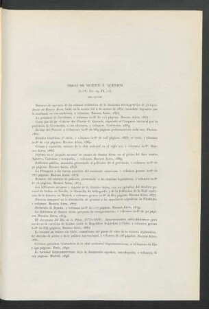 Obras de Vicente G. Quesada